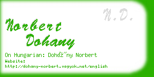norbert dohany business card